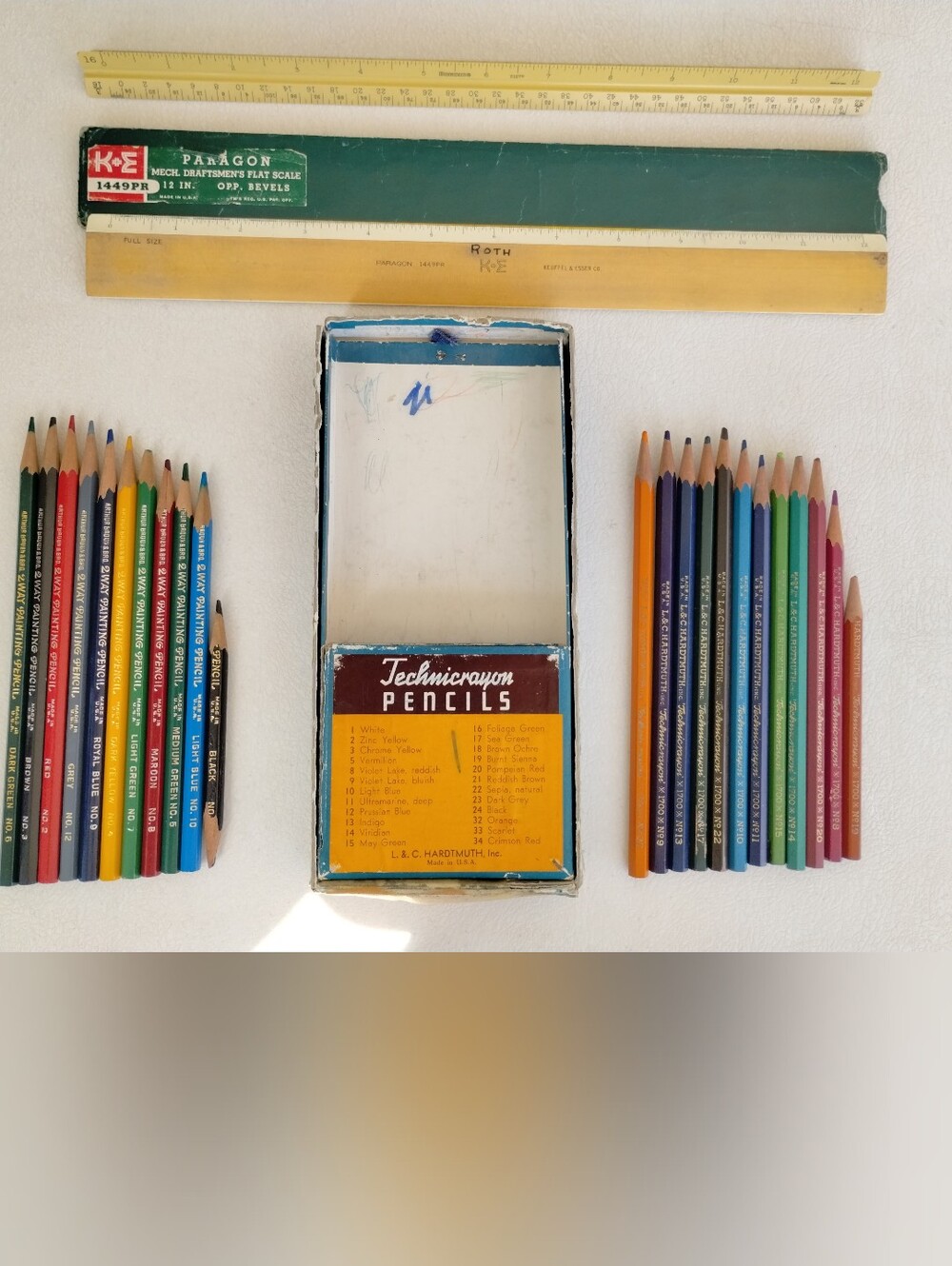 Vtg Mid-Century Estate Drafting & Artist Studio Lot – Hardmuth, K&E, Bruning